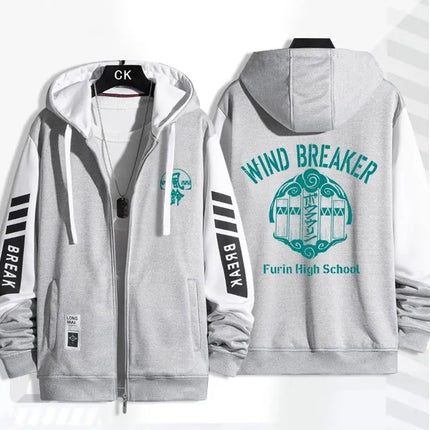 Anime WIND BREAKER Series Hoodies for Men Women Zip Hoodies Hooded Sweatshirt Casual Daily Coat for Men Women