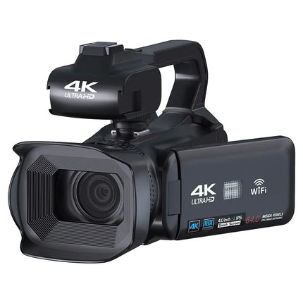 4K Professional Video Cameras for Photography 64MP Ultra HD 18X Digital Zoom Camcorders YouTube Live Streaming Vlog Recorder