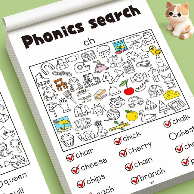 Look Find Fun Object-Finding Picture Book for Toddlers, Interactive Coloring Book for Children, Eco-Friendly Non-Toxic Safe Paper, No Fluorescent Agents, No Odor, Fun Spot-The-Difference Focus Training, Observation Skills Dev