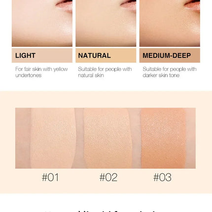 Liquid Foundation High Coverage Makeup Base Lasting Concealer BB Cream Waterproof Oil-Control Face Foundation Makeup Cosmetics