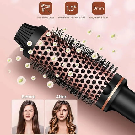 TINSOL 3-in-1 Ion Curling and Straightening Iron Professional Curling Wand Heated Styling Comb Heat-Resistant Comb