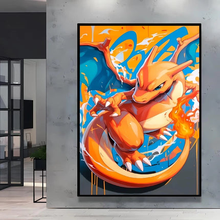 Japanese Anime Canvas Paintings Pokemon Pikachu Poster Cartoon Character Picture Bright and Clear Colors High Quality Home Decor