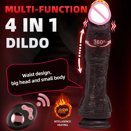 Realistic Big Dildo Vibrator Penis Telescopic Swing Heating Silicone Dildos Female Remote Control Dick Vibrators For Women