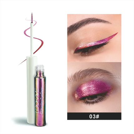 Shiny Chameleon Green Liquid Eyeliner Metallic Eyeshadow Multicolor Eye Liner Pearlescent Polarized Glitter Eye Pigment Makeup