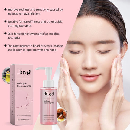 Collagen Cleansing Oil Makeup Remover Dissolve Sunscreen Deep Cleansing Pores Exfoliation Blackhead Refresh Makeup Removal Oil