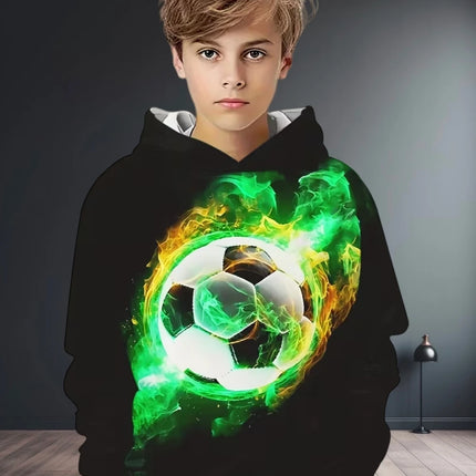 Kids Clothes Boys Hoodies Long Sleeve 3D Football Print Children Spring Fall Clothes Casual Outdoor Active Boys Clothing Tops