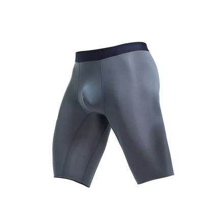 Men's sports underwear for summer, ice silk, quick-drying, extended, anti-friction legs, loose four-corner short underpants