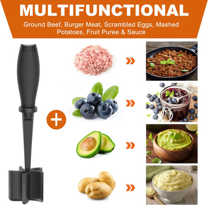 5 Curve Meat Chopper Non Stick Heat Resistant Meat Masher for Ground Beef Hamburger Meat and Meat Browning Utensil