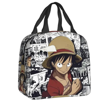 Custom One P-Pieces Insulated Lunch Bags for Women Skull Manga Portable Thermal Cooler Food Lunch Box Outdoor Camping Travel