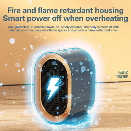 1200W Portable Electric Heater Mini Desktop Fan Heater Smart Warm Air Machine Home Bedroom Office Winter Heater