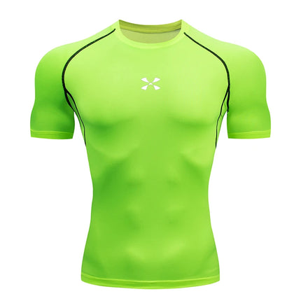 Compression T Shirt Men Summer Sportswear Running T-shirt Elastic Quick Dry Sport Tops Tee Athletic Gym Workout Shirts Men