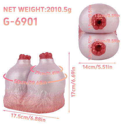 GEEBA Fantasy Breast Design Pocket Pussy Stroker For Men18+ Single Channel Silicone Male Masturbator Realistic Adult Sex Toys
