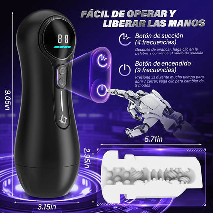 Mens Automatic Sucking Masturbator 9 Mode Vibrating Blowjob Penis Trainer Pocket Pussy Cock Glans Massager Adult Sex Machine Toy