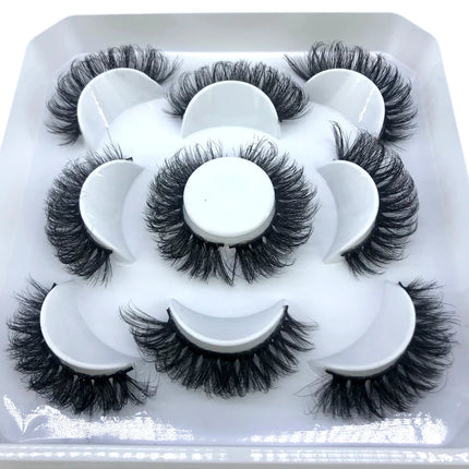 5 Pairs Fluffy Lashes 8-25mm 3D Mink Lashes Long Thick Natural False Eyelashes Wholesale Lashes Vendors Makeup Mink Eyelashes