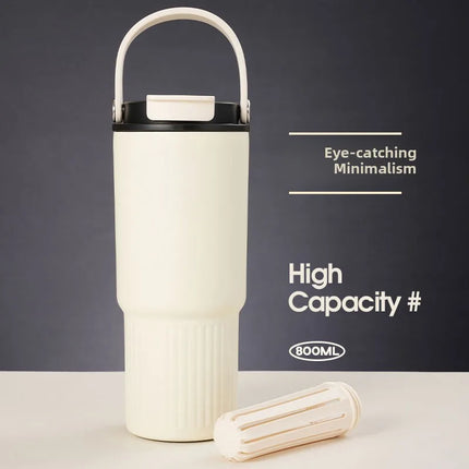 Large Capaci Cerc Inner Lid Insulated Mug Portable Car Coffee Cup Sports Water Bottle Fem High Aesthetic Value