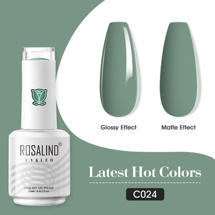 ROSALIND 15ml Nail Gel Polish Macaron Hybrid Varnish Semi Permanent Nail Art Design Soak Off Top Base Coat Esmalte UV Gel Nail