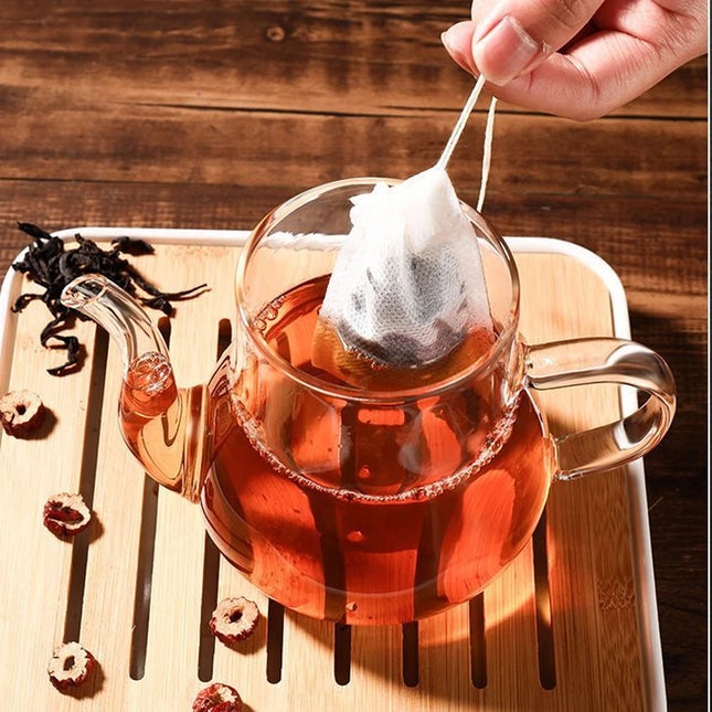 2000-100Pcs Disposable Tea Filter Bags Tea Infusers Empty Drawstring Seal Scented Loose Tea Bags Herb Kitchen Spice Brew Coffee