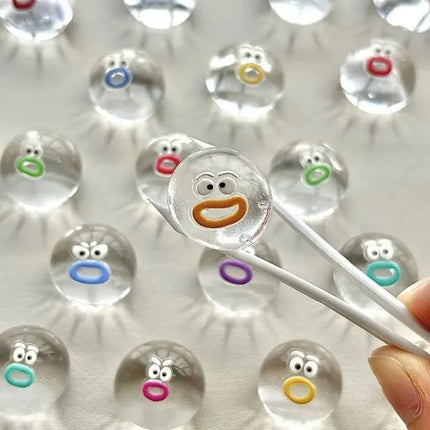 Mini Cartoon Transparent Doll Pinching  Relieving Cartoon Pinching  Soft Slow Rebound Sticky Squishy Squeezing Cute Funny Toyss