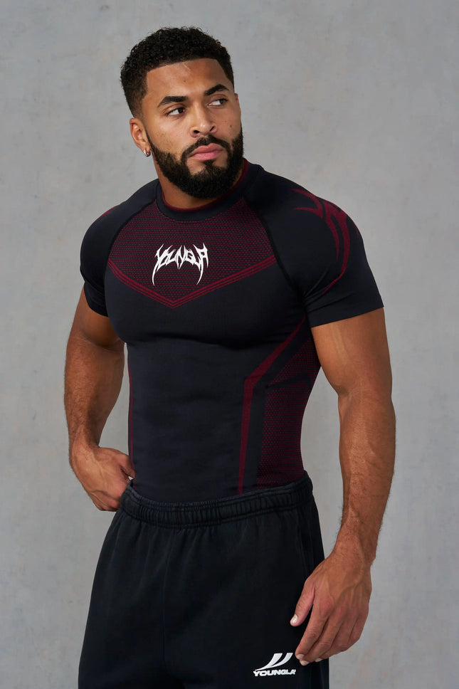 New Men Gym T-shirt High elasticity bodybuilding fitness quick dry short sleeve men's sports Casual tops trend running T-shirt