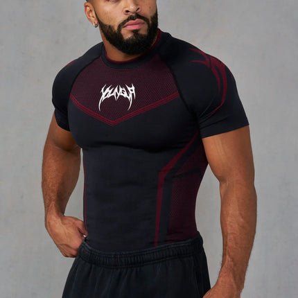 New Men Gym T-shirt High elasticity bodybuilding fitness quick dry short sleeve men's sports Casual tops trend running T-shirt