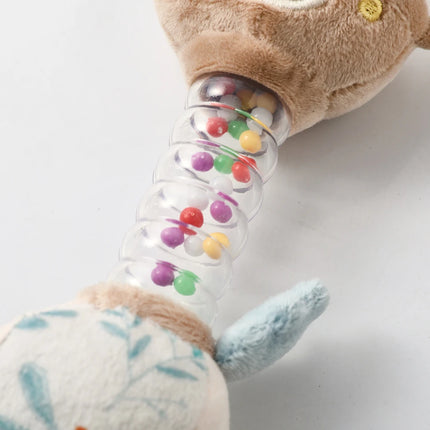 Cotton Bear Baby Rattle – Soft Crystal Material, Transparent Bell Tube, Portable Sensory Toy for Sight, Sound & Touch Gift