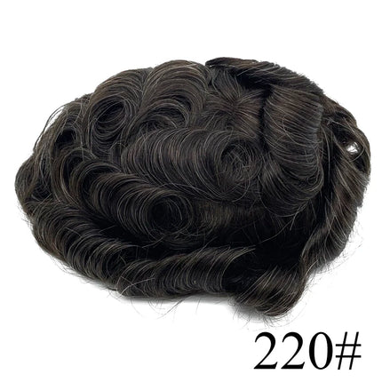 Thin Skin Base Human Hair Mens Wigs Skin Hair Replacement Mens Toupee