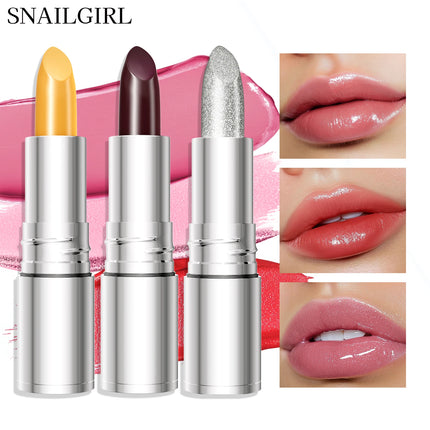 Temperature Color Changing Glitter Lipstick Waterproof Long Lasting Moisturizing Velvet Matte Lip Tint Red Pink Sexy Lips Makeup