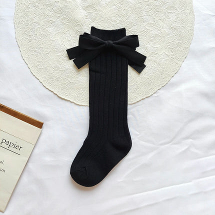 14 Colors Princess Girls Long Sock Big Bowknot Infant Baby Stockings Kids Cotton Sock Knee High Breathable Soft Children Socken