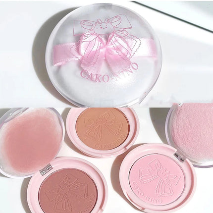 Wish Bow Cute Blusher Lasting Not Easy to Fly Powder Pink Blush Face Brighten Shading Rouge Rubor Korean Dupes Makeup Cosmetics