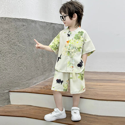 Kung Fu Uniform Hanfu Tai Chi Tai Ethnic Style Wushu Kids Clothes Children's Clothing Traditional Boys Sets Cosplay Costumes