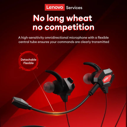 Lenovo New Y109 Gaming Headset with Microphone 3.5mm Type-C Wired Earphones HiFi Noise Isolating Earbuds for Phone PC Switch PS4
