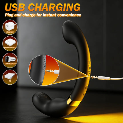 Male Anal Sex Toys Prostate Massager Vibrator for Men Gay Tapping Vibrating Curved Anal Dildo Butt Plug for Men Women Couples