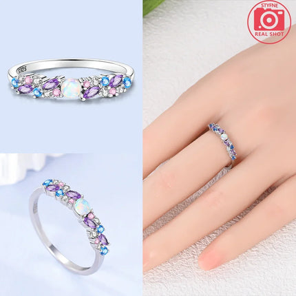 Original Romantic Heart-shaped White Zircon Shell Bowknot Rings 925 Sterling Silver  Women Jewelry Valentine's Day Birthday Gift