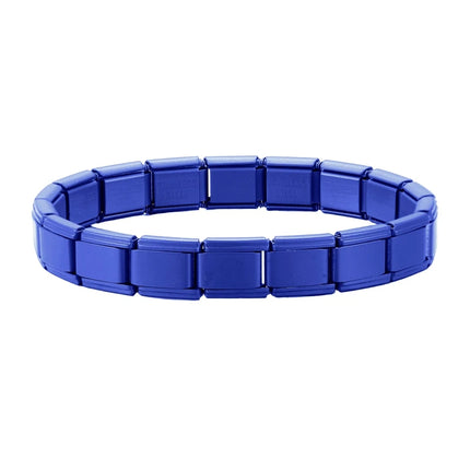 Wholesale High Quality Couple's Y2K Jewelry DIY 9MM Width Italian Elastic Bracelet Solid Color Stainless Steel Fashion Bangle