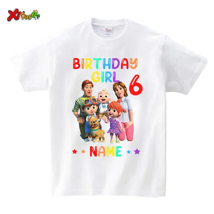 Birthday Girl Shirt for Family Matching Clothes Party Girls T Shirt Gift Custom Name Kids Clothing Outfit Children Clothes Daddy