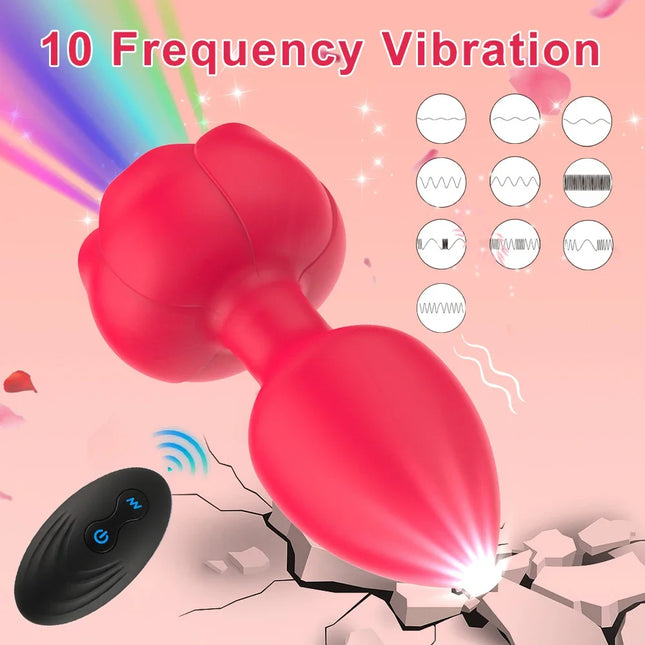 10 Modes Anal Plug Vibrator Vibrating Butt Plug Remote Control Anal Plug for Prostate Massage Adult Sex Toys for Men and Women