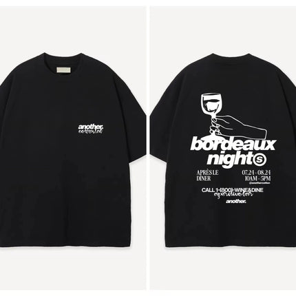 Men's clothing 100% Cotton black T-shirt American style Retro Casual Trend Streetwear Hipster Fashionable Oversized Unisex shirt