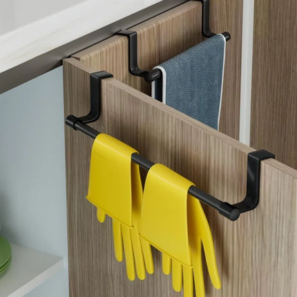 Over Cabinet Towel Bar Holder Kitchen Bathroom Storage Rack No Installation Required Door Hanging Towel Rack Storage Organizer