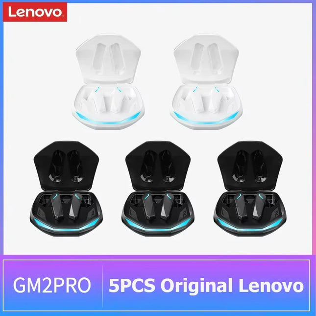 5PCS Original Lenovo GM2 Pro TWS Wireless Headphones Bluetooth 5.4 Earphones Touch Control HD Earbuds Sports Headphone with Mic
