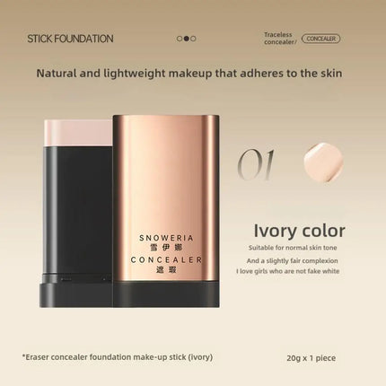 Foundation Stick High Coverage Concealer Stick With Big Brush 2 In 1 Moisturizing Face Waterproof BB Cream Korean Makeup Base