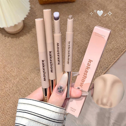 Highlighting & Bronzer Stick: Long Lasting Corrector with Brush, Brightening Concealer Pen, Nose Shadow, and Contouring Cosmetic