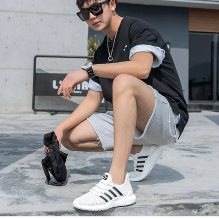 Lightweight Men's Running Shoes Outdoor Breathable Men Sports Shoes Anti-slip Male Sneakers Fashion Flexible Tennis Lace-up 3744