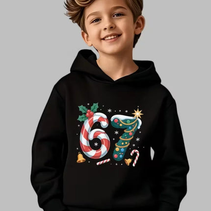 Funny Six Seven 6 7 Meme Hoodie for Kids Chaotic Humor Y2k Game Saying Tee Christmas Gift Boys Tops Fashion Children's Clothing