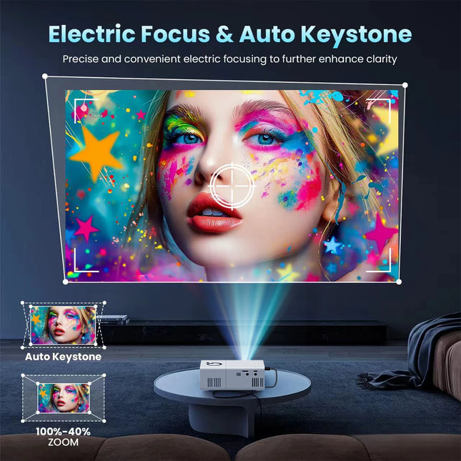 MINI Projector Portable 3D LED Video Projectors Home Cinema Theater Game Laser Beamer Smart TV BOX 1080P Via HD Port