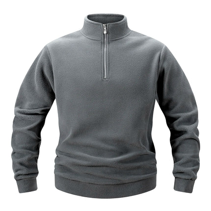 2025 Men Casual Fleece Sweatshirts Tops Men Sport Classic Stand Collar Sweatshirts Men’s Quarter Zip Hoodie Basic Pullover 3XL
