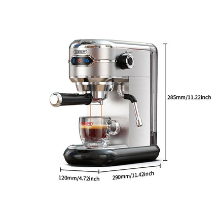 HiBREW Coffee Maker Cafetera 20 Bar Inox Semi Automatic Super Slim ESE POD& Powder Espresso Cappuccino Machine Hot Water H11