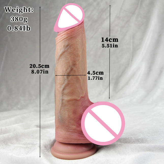 Realistic Squirting Dildo Penis Sliding Foreskin Dildo Big Dick Penetration Anal Vaginal Masturbation Strap-On Dildo Sex Toys