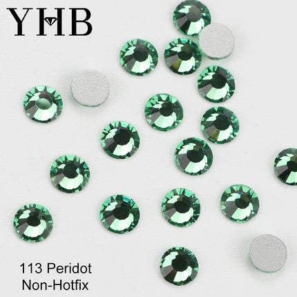 YHB 101-133Cold Fixation Crystal Cristales Flatback Silver Back Non Hotfix Rhinestones For Bags Shoes Garment Phone DIY Nail Art