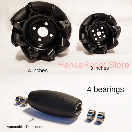 4pcs/lot 150KG Load 4-Inch Carbon Steel Mecanum Omni Wheel 81012141516mm Motor Coupling Intelligent Car Robot Chassis