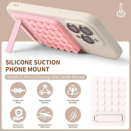 Silicone Suction Phone Mount Mirror Shower Phone Holder Foldable Adhesive Smartphones Accessory For Selfies And Videos